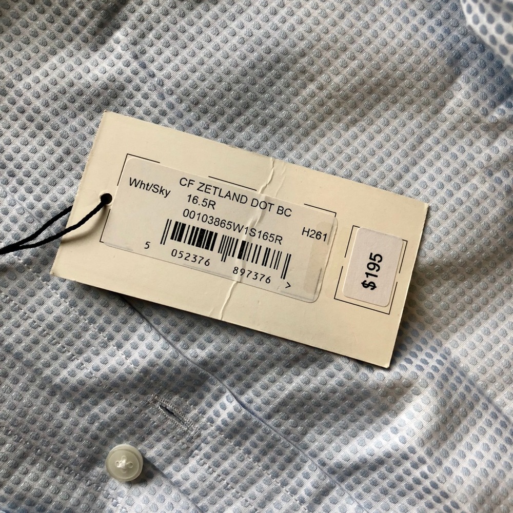 16 1/2, 35 Size Thomas Pink Button Down - Picture 5 of 7